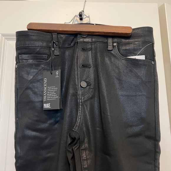 NWT PAIGE Hoxton Ankle Luxe Coated Jeans - Black Fog, Size 29 - Picture 3 of 5